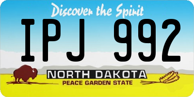 ND license plate IPJ992