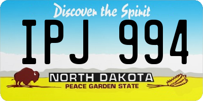 ND license plate IPJ994