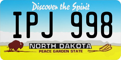 ND license plate IPJ998