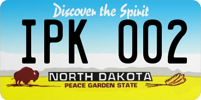 ND license plate IPK002