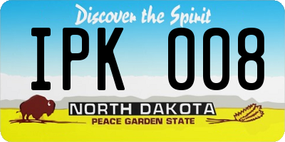 ND license plate IPK008