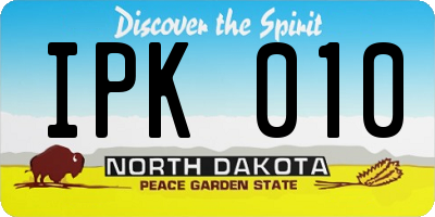 ND license plate IPK010