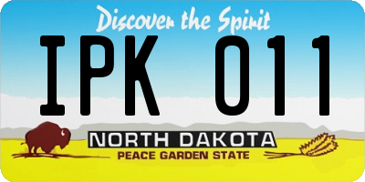ND license plate IPK011
