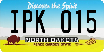 ND license plate IPK015
