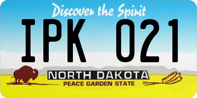 ND license plate IPK021
