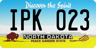 ND license plate IPK023