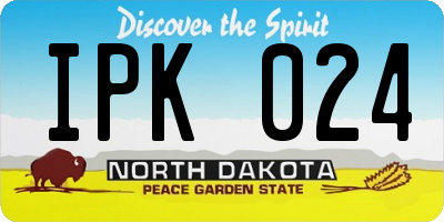 ND license plate IPK024