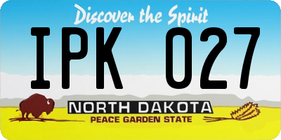 ND license plate IPK027