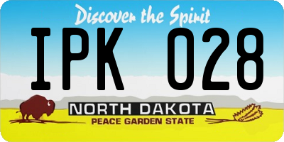 ND license plate IPK028