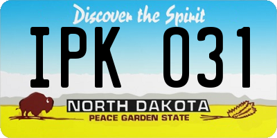 ND license plate IPK031
