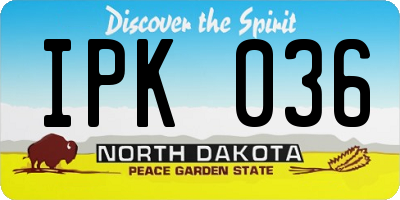 ND license plate IPK036