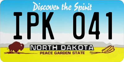 ND license plate IPK041