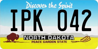 ND license plate IPK042
