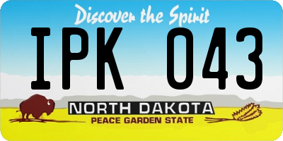 ND license plate IPK043