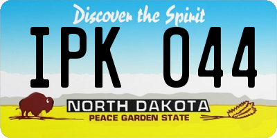 ND license plate IPK044