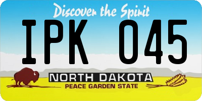 ND license plate IPK045