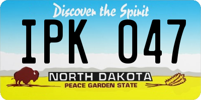 ND license plate IPK047