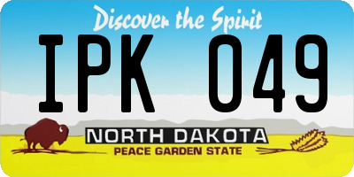 ND license plate IPK049