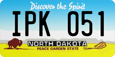 ND license plate IPK051