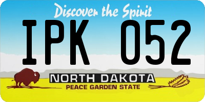 ND license plate IPK052
