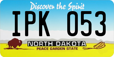 ND license plate IPK053