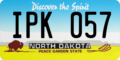 ND license plate IPK057