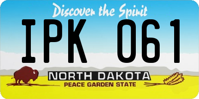 ND license plate IPK061