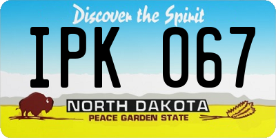 ND license plate IPK067
