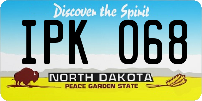ND license plate IPK068