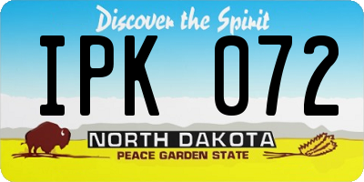 ND license plate IPK072