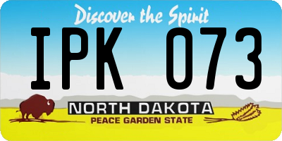 ND license plate IPK073