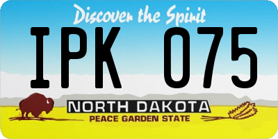 ND license plate IPK075