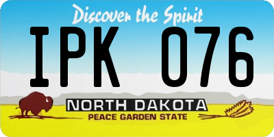 ND license plate IPK076