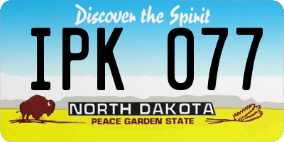 ND license plate IPK077