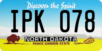 ND license plate IPK078
