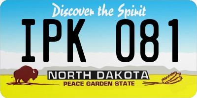 ND license plate IPK081
