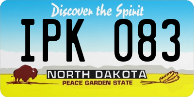 ND license plate IPK083