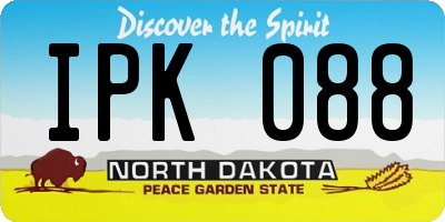 ND license plate IPK088