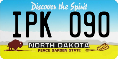 ND license plate IPK090