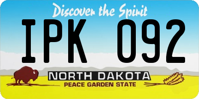 ND license plate IPK092