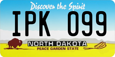 ND license plate IPK099