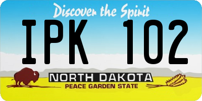 ND license plate IPK102