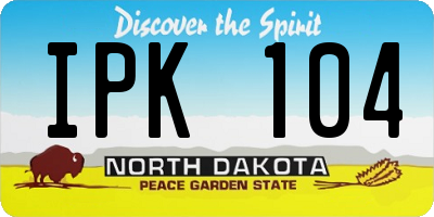 ND license plate IPK104