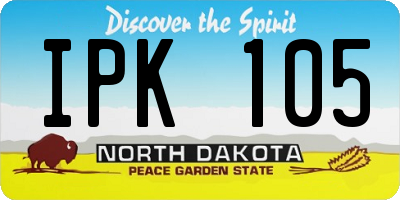 ND license plate IPK105