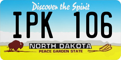ND license plate IPK106