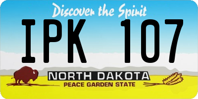 ND license plate IPK107