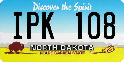 ND license plate IPK108