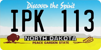 ND license plate IPK113