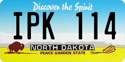 ND license plate IPK114