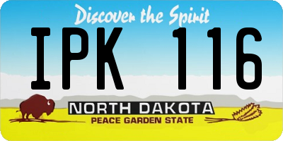 ND license plate IPK116